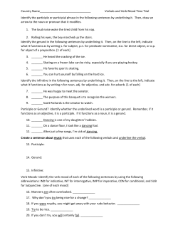 Country Name________________________________ Verbals