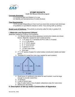 STOMP ROCKETS I. Materials and Equipment Utilized II