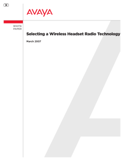 Selecting a Wireless Headset Radio Technology