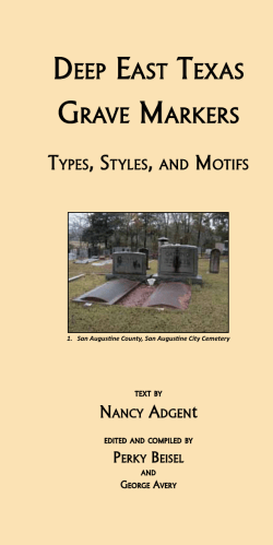 Deep East Texas Grave Markers: Types, Styles, and Motifs