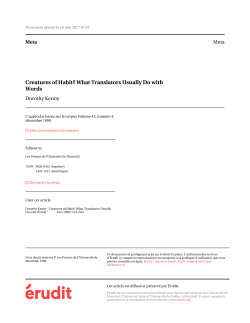 Creatures of Habit? What Translators Usually Do with Words