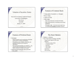 Features Of Common Stock Valuation Of Securities
