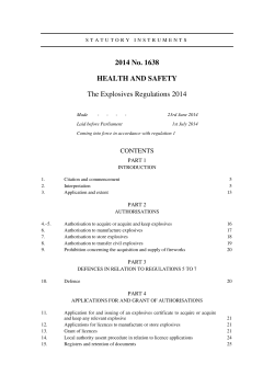 The Explosives Regulations 2014