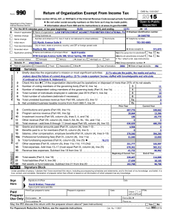 Return of Organization Exempt From Income Tax