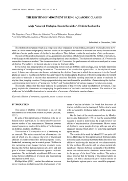 THE RHYTHM OF MOVEMENT DURING