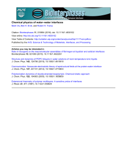 Chemical physics of water&ndash;water interfaces