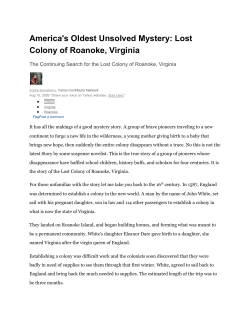 America`s Oldest Unsolved Mystery: Lost Colony of Roanoke, Virginia