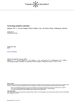 Tilburg University Technology adoption subsidies