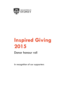 Inspired Giving 2015 - The University of Sydney