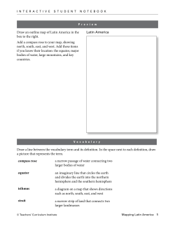 Draw an outline map of Latin America in the box to the right. Add a