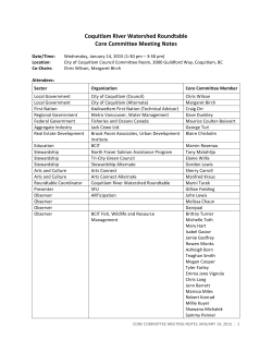 CC Mtg Notes Jan 2015 - Coquitlam River Watershed Roundtable