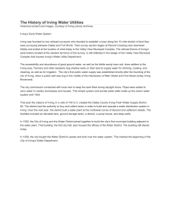 The History of Irving Water Utilities