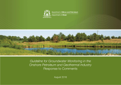 Guideline for Groundwater Monitoring in the Onshore Petroleum and