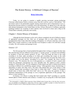 The Kinist Heresy: A Biblical Critique of Racism