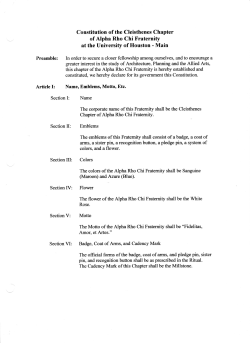 Constitution of the Cleisthenes Chapter of Alpha Rho Chi Fraternity