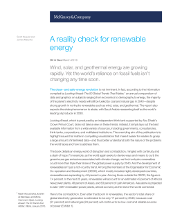 A reality check for renewable energy