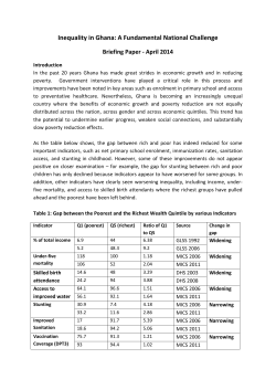Inequality in Ghana: A Fundamental National Challenge