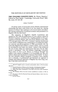 THE REPUBLICAN MONARCHY REVISITED THE ENGLISH