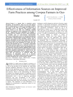 Effectiveness of Information Sources on Improved Farm Practices