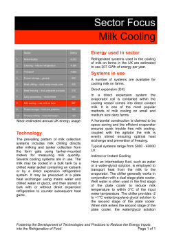Sector Focus Milk Cooling