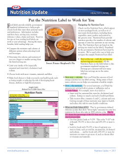 Put the Nutrition Label to Work for You