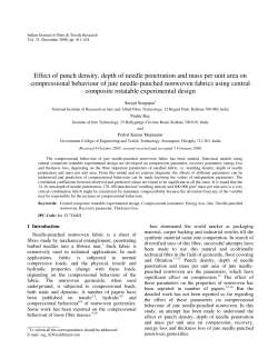 Effect of punch density, depth of needle penetration and mass per