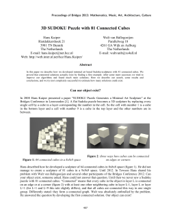 3D SUDOKU Puzzle with 81 Connected Cubes