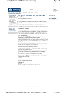 Certainty for business in GST calculations and rounding Page 1 of 1
