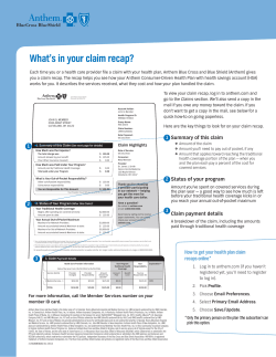 Overview of Claim Recap - Shawnee State University