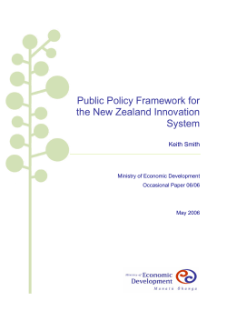 Public Policy Framework for the New Zealand Innovation