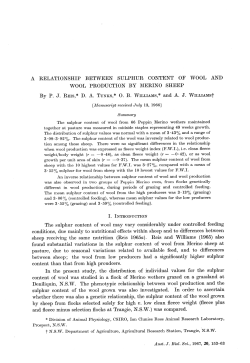 A RELATIONSHIP BETWEEN SULPHUR CONTENT OF WOOL AND