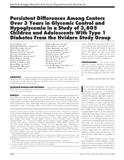 Persistent Differences Among Centers Over 3 Years in Glycemic