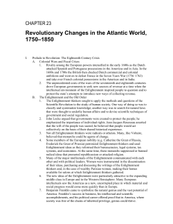 Revolutionary Changes in the Atlantic World, 1750&ndash;1850
