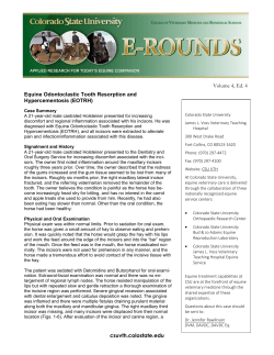 Equine Case Study - Teeth - June/July 2014 - cvmbs