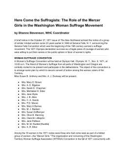 Here Come the Suffragists - Washington State Historical Society