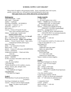 School Supply List - St. Patrick Church