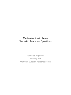 Modernization in Japan Text with Analytical Questions