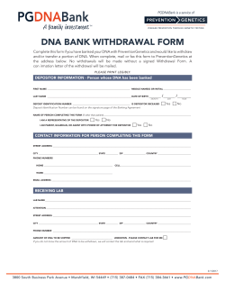 dna bank withdrawal form
