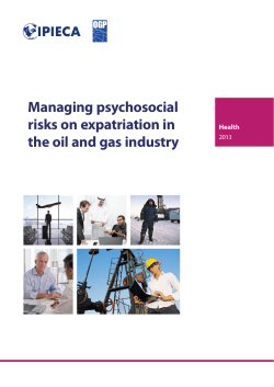 Managing psychosocial risks on expatriation in the oil and gas industry