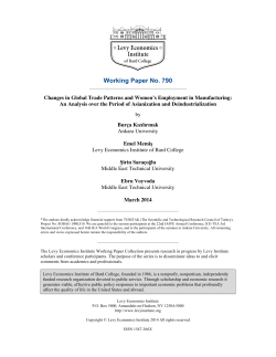 Changes in Global Trade Patterns and Women`s Employment in