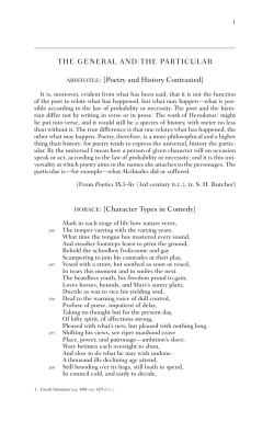 THE GENERAL AND THE PARTICULAR ARISTOTLE