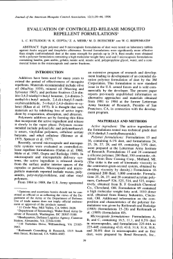 evaluation of controlled-release mosquito repellent formulations
