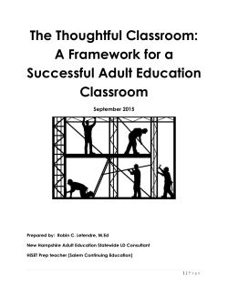 The Thoughtful Classroom: A Framework for a