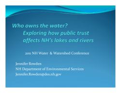 Exploring how public trust affects NH`s lakes and rivers