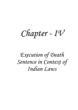 Execution of Death Sentence in Context of Indian Laws