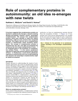 Role of complementary proteins in autoimmunity