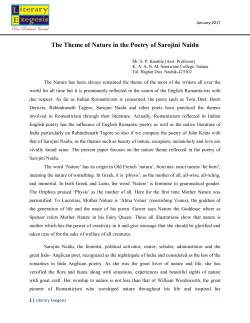 The Theme of Nature in the Poetry of Sarojini