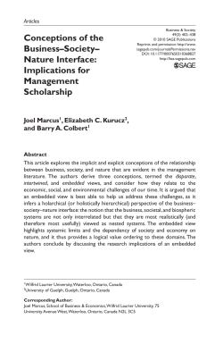 Conceptions of the Business&ndash;Society&ndash; Nature Interface: Implications