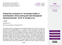 SC C1961: `Comment on &ldquo;Increased aridity in southwestern