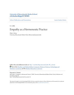 Empathy as a Hermeneutic Practice